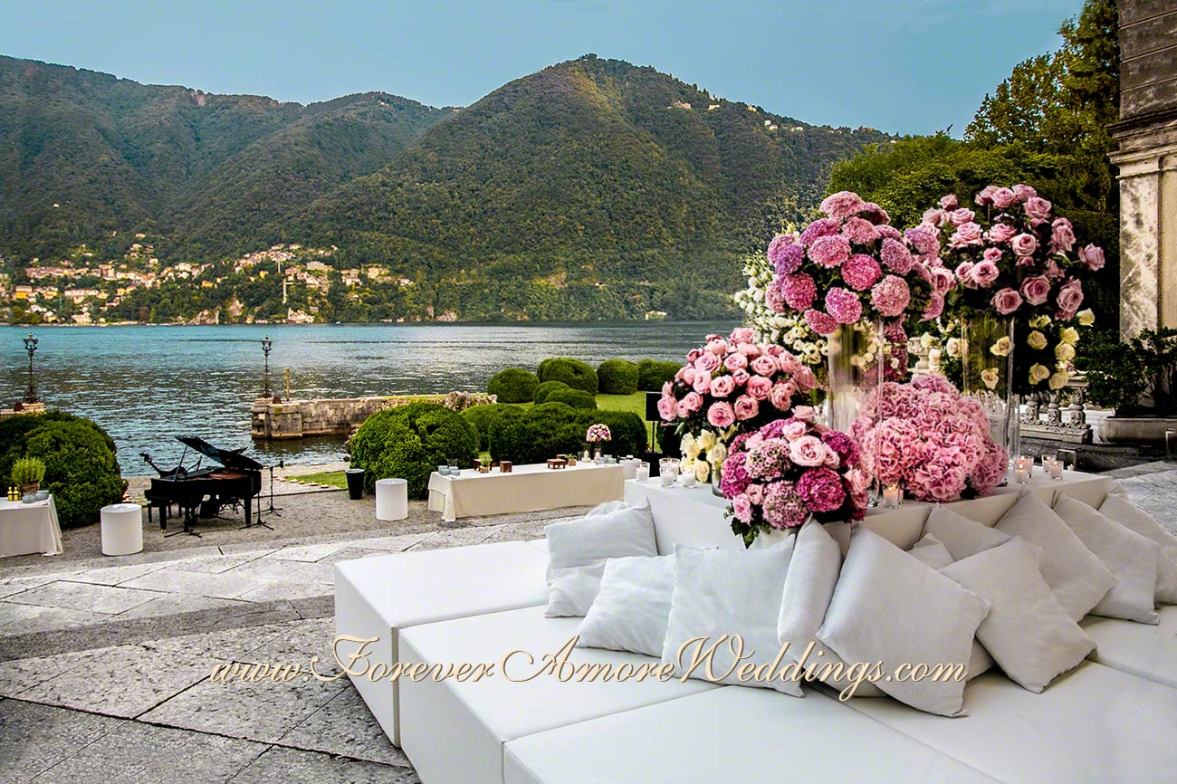 luxury wedding flowers at villa erba lake como